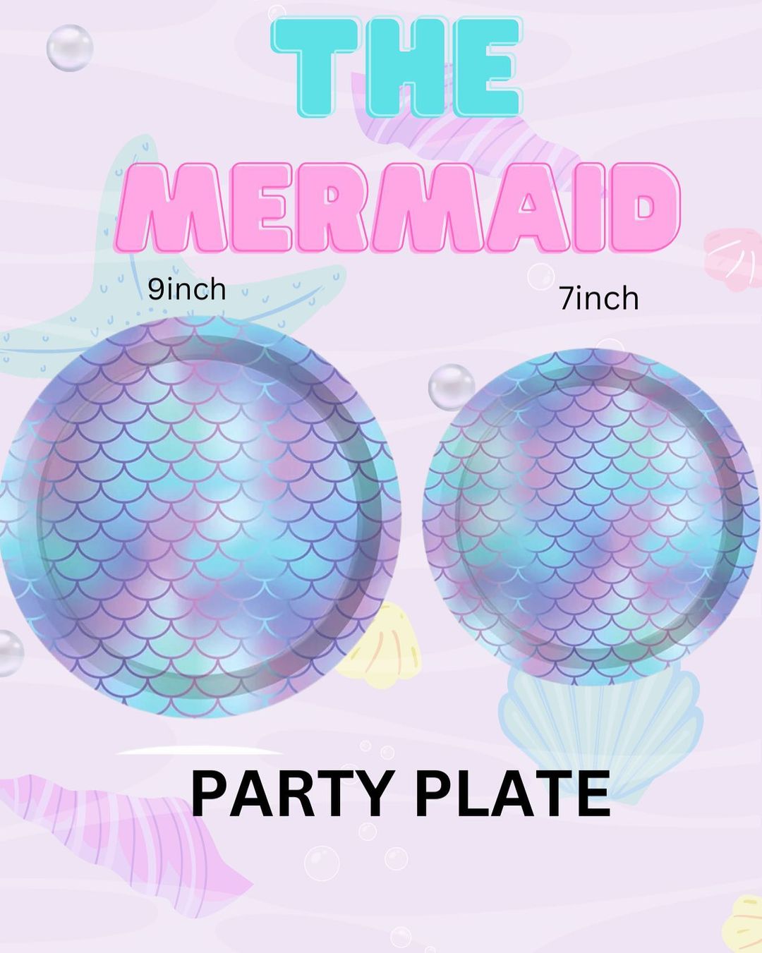 purple mermaid party supplies paper plates cups napkins disposable tableware set for kids birthday party decorations