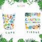 Animal party supplies juggle safari paper plates cups napkins disposable tableware set for kids birthday decor